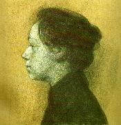 kathe kollwitz sjalvportratt i profil till vanster oil painting on canvas